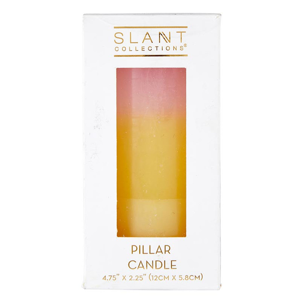 Mini Pillar Candle in Pink Orange White | Aesthetic Unscented Dinner Candle 4.75" by The Bullish Store