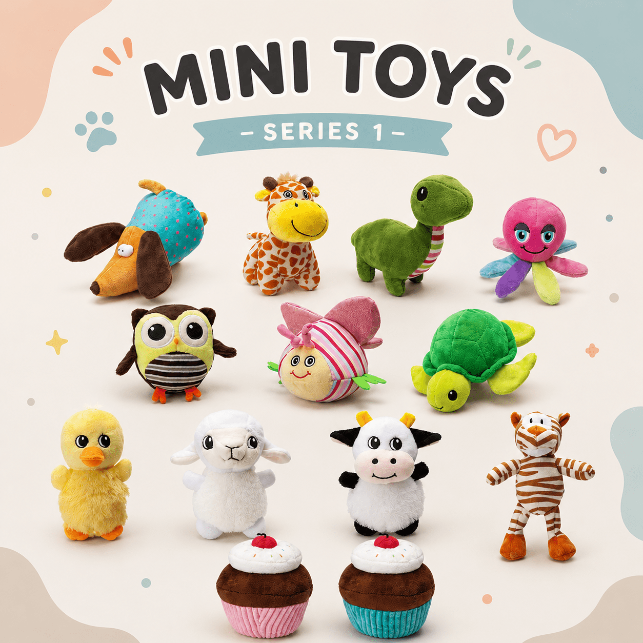 6" Mini Animal Dog Toy Collection by Dogline