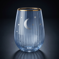 Moon and Stars Beveled Stemless Wine Glass | 19 Oz. by The Bullish Store