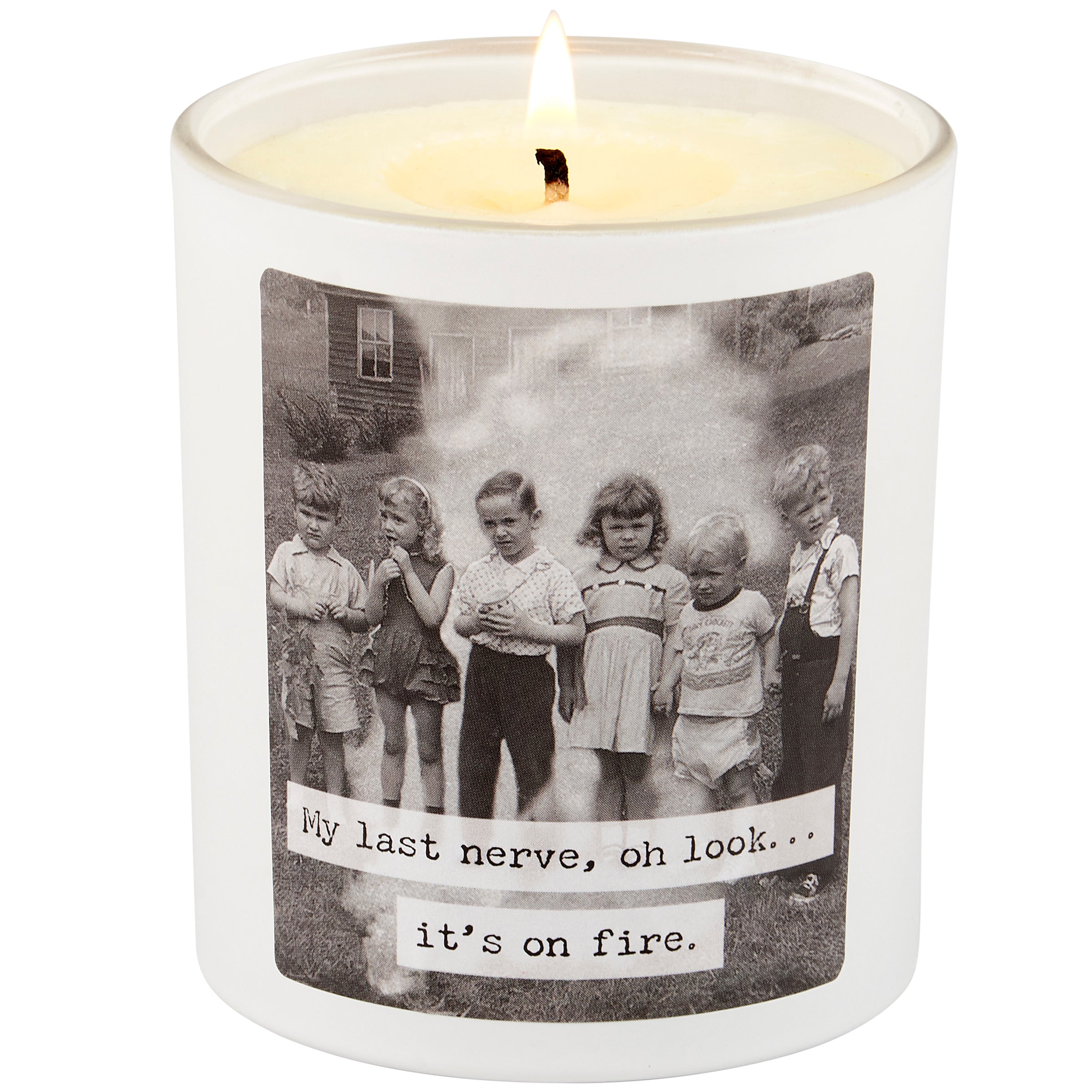 My Last Nerve Jar Candle | Vintage Photograph Double Sided Design | Soy Wax Lavender Scent by The Bullish Store