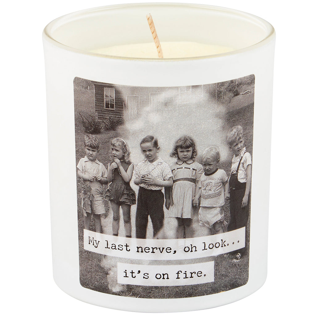 My Last Nerve Jar Candle in Soy Wax Lavender Scent | Vintage Photograph Double Sided Design by The Bullish Store