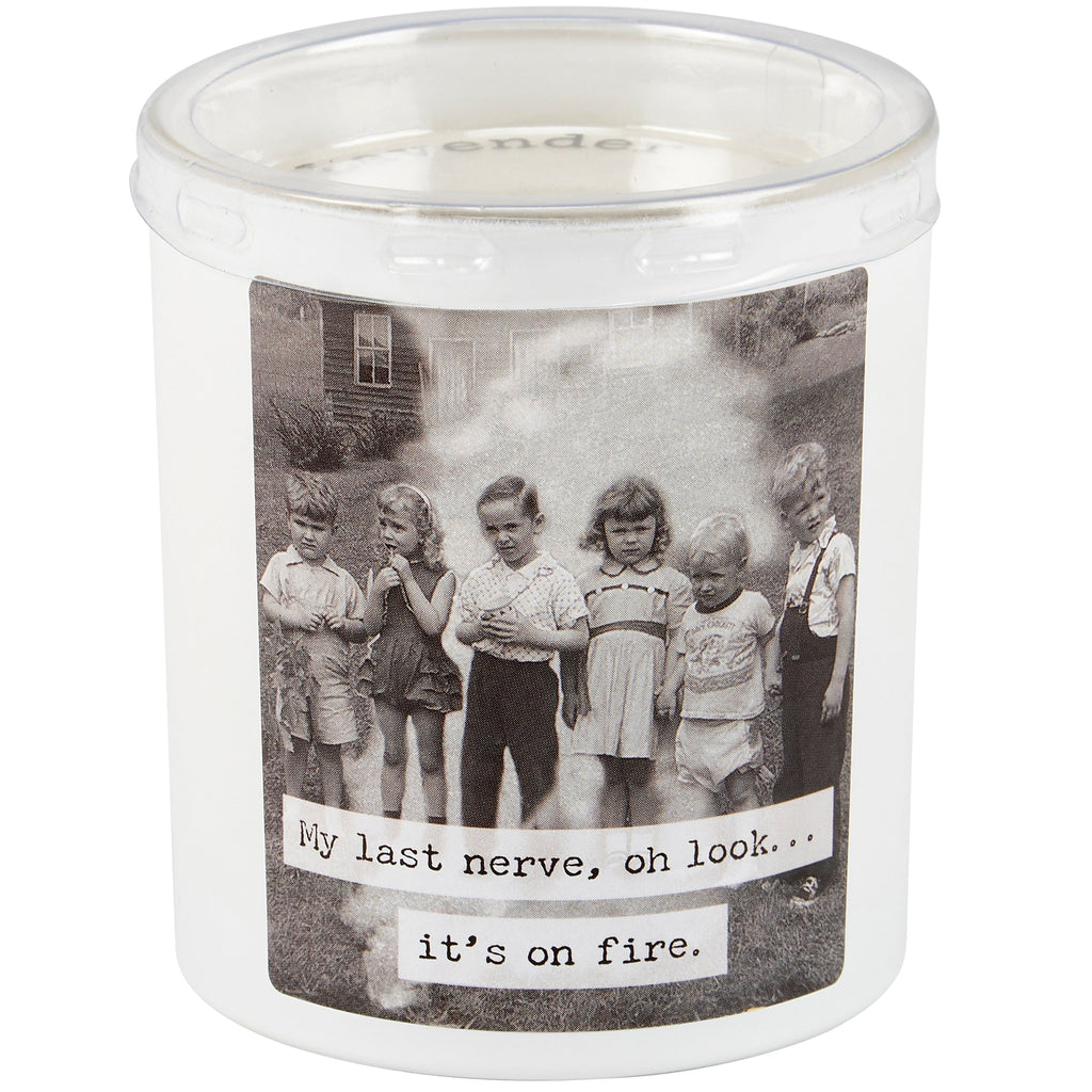My Last Nerve Jar Candle in Soy Wax Lavender Scent | Vintage Photograph Double Sided Design by The Bullish Store
