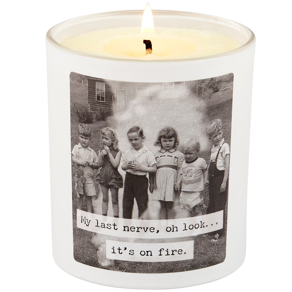 My Last Nerve Jar Candle in Soy Wax Lavender Scent | Vintage Photograph Double Sided Design by The Bullish Store