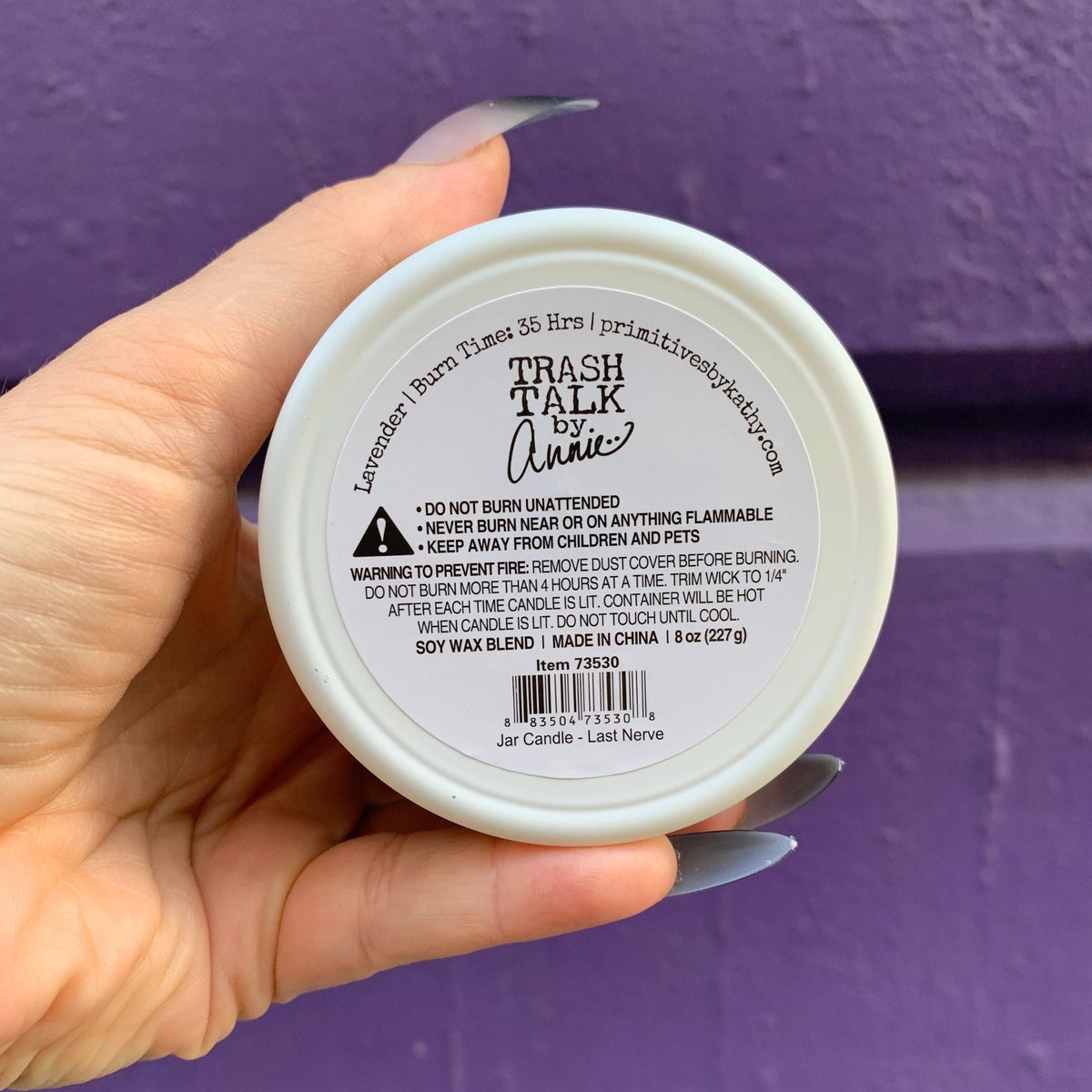 My Last Nerve Jar Candle in Soy Wax Lavender Scent | Vintage Photograph Double Sided Design by The Bullish Store