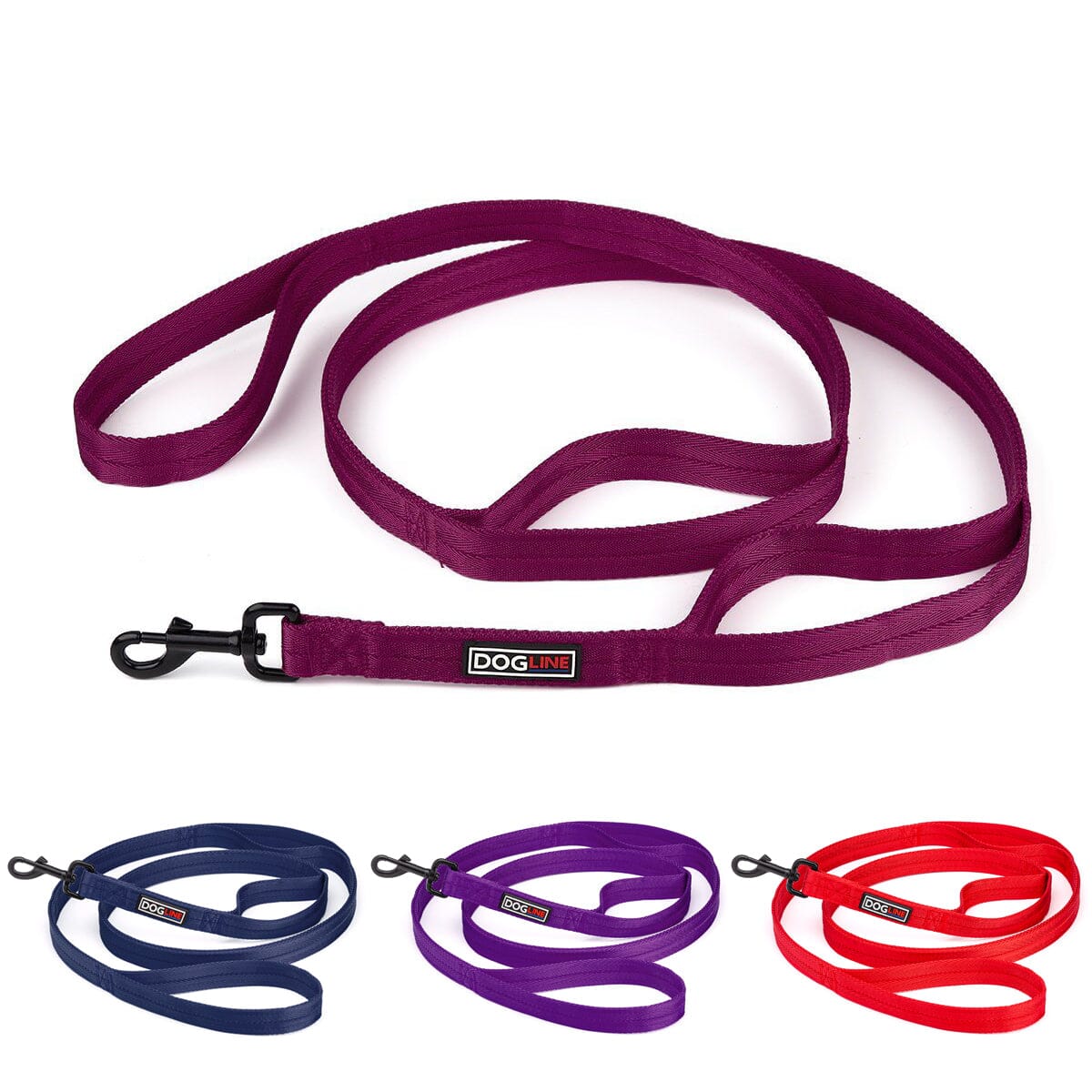 Nylon Multi-Handle Flat Dog Leash by Dogline