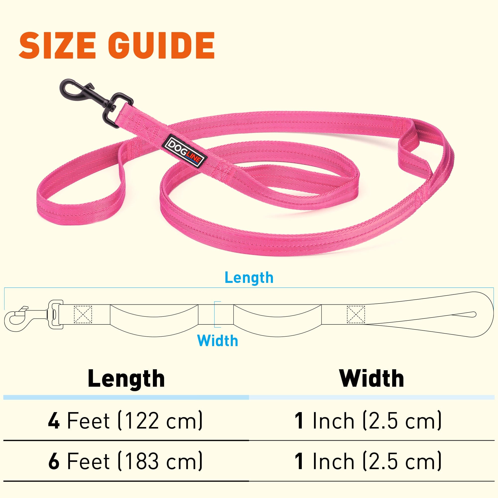 Nylon Multi-Handle Flat Dog Leash by Dogline