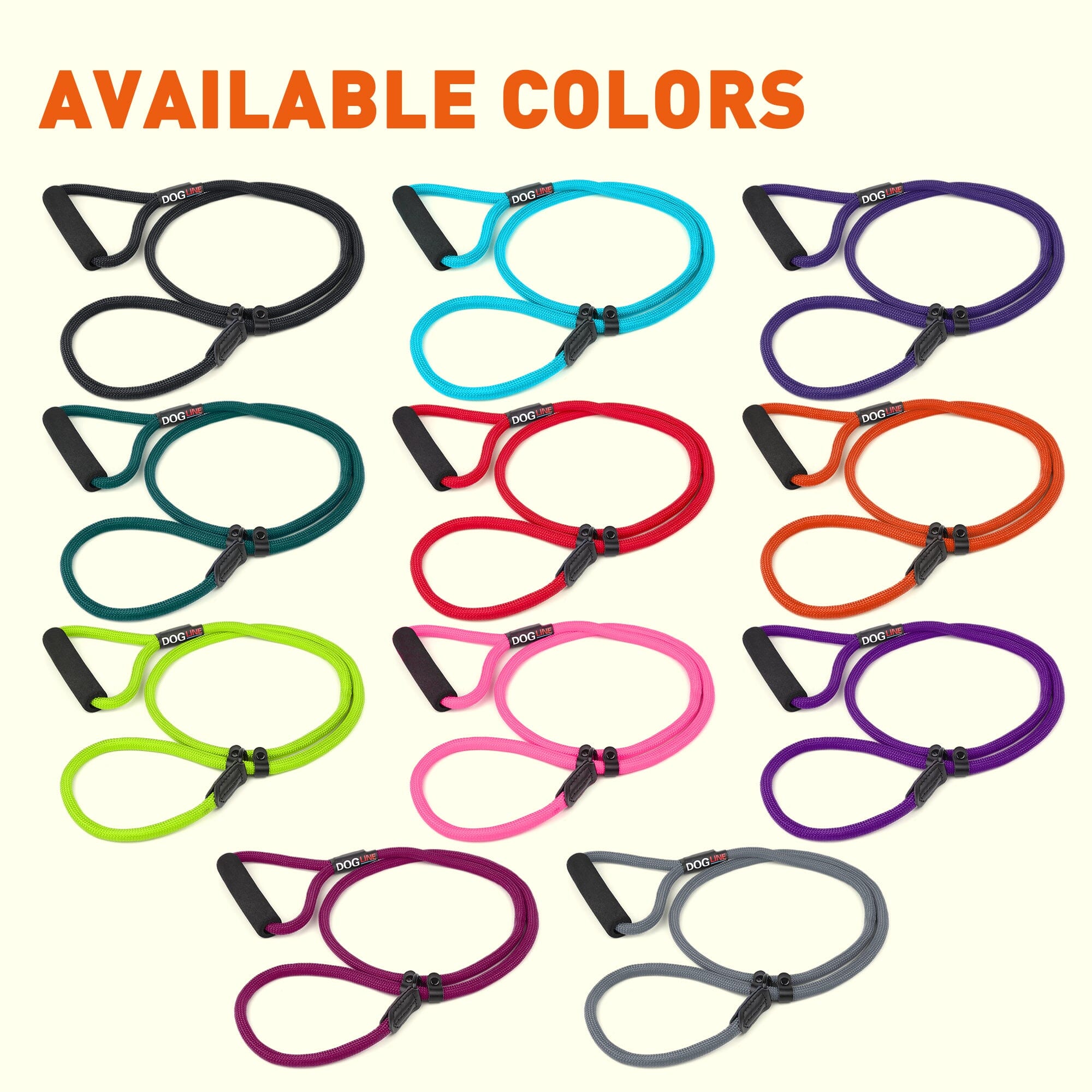 Round Nylon Slip Lead by Dogline