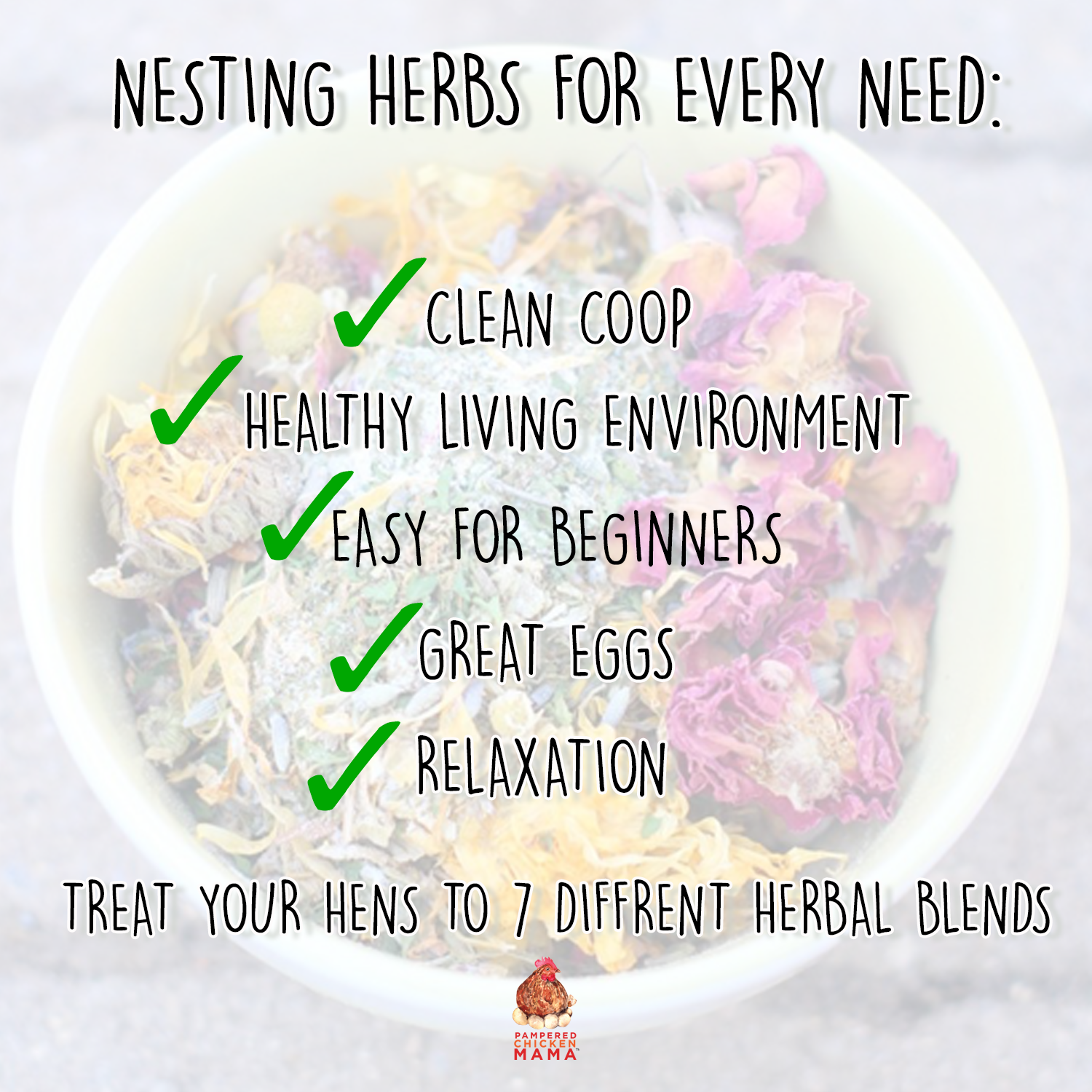 Nesting Herb Starter Bundle-- 7 Different Nesting & Coop Herbs by Dahlia Pets