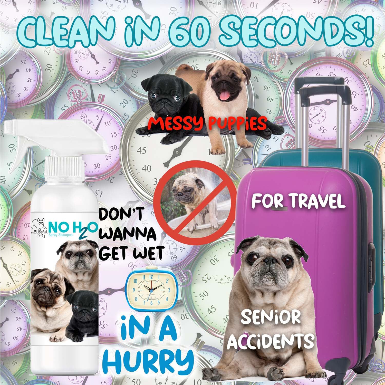 No H20 Spray Pet Shampoo by The Blissful Dog