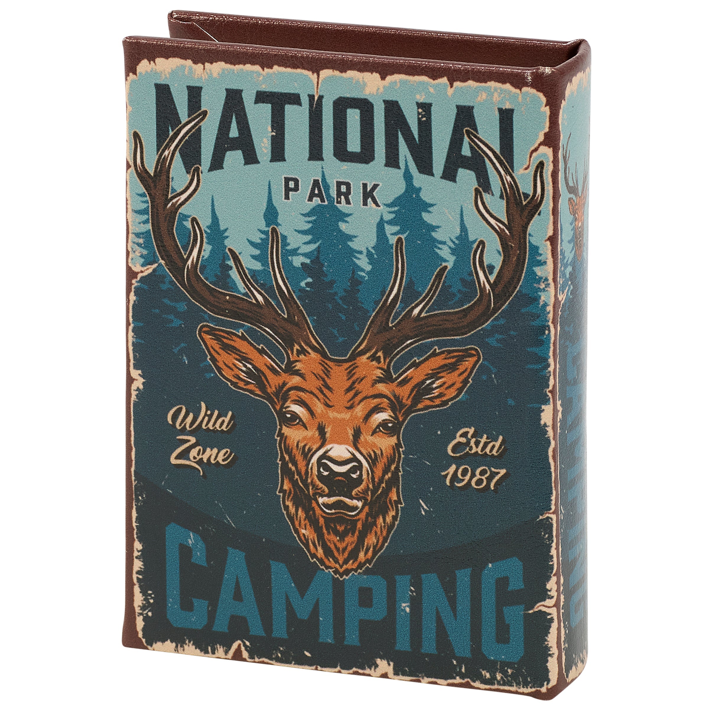 National Park Camping Book Box | Decorative Vintage Book Shaped Storage Stash Trinket Boxes by The Bullish Store