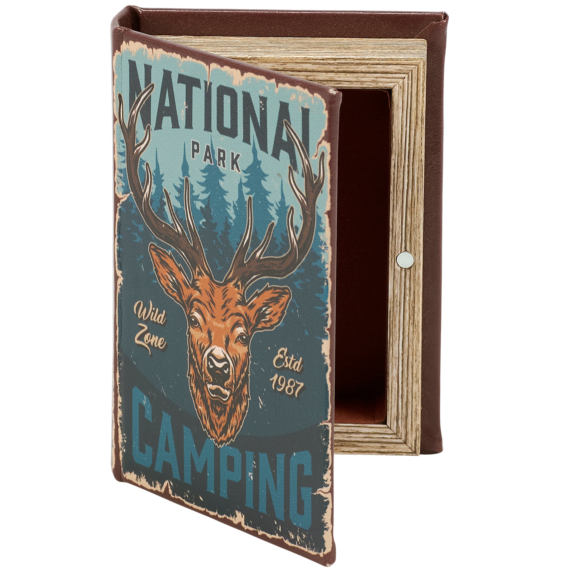 National Park Camping Book Box | Decorative Vintage Book Shaped Storage Stash Trinket Boxes by The Bullish Store