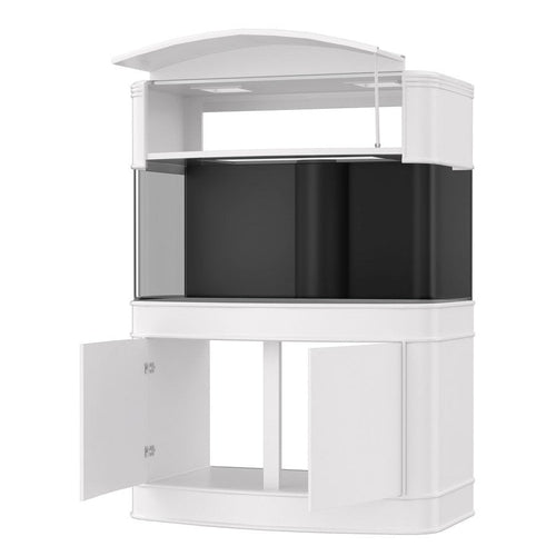 130g Seamless Glass Bowfront Reef-Ready Aquarium Set in Unstained Wood Furniture by AQUA VIM