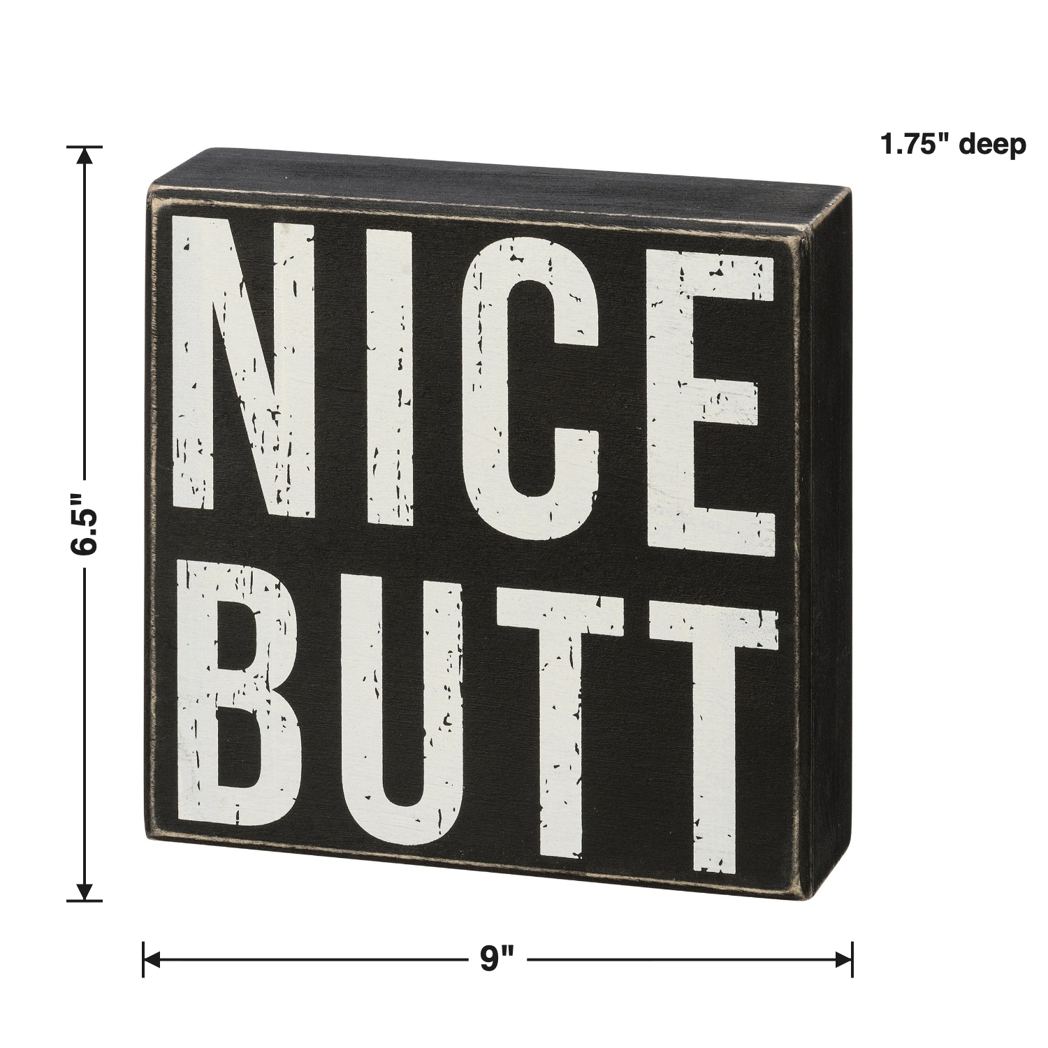 Nice Butt Box Sign | Wood | Funny Sign for Bathroom by The Bullish Store