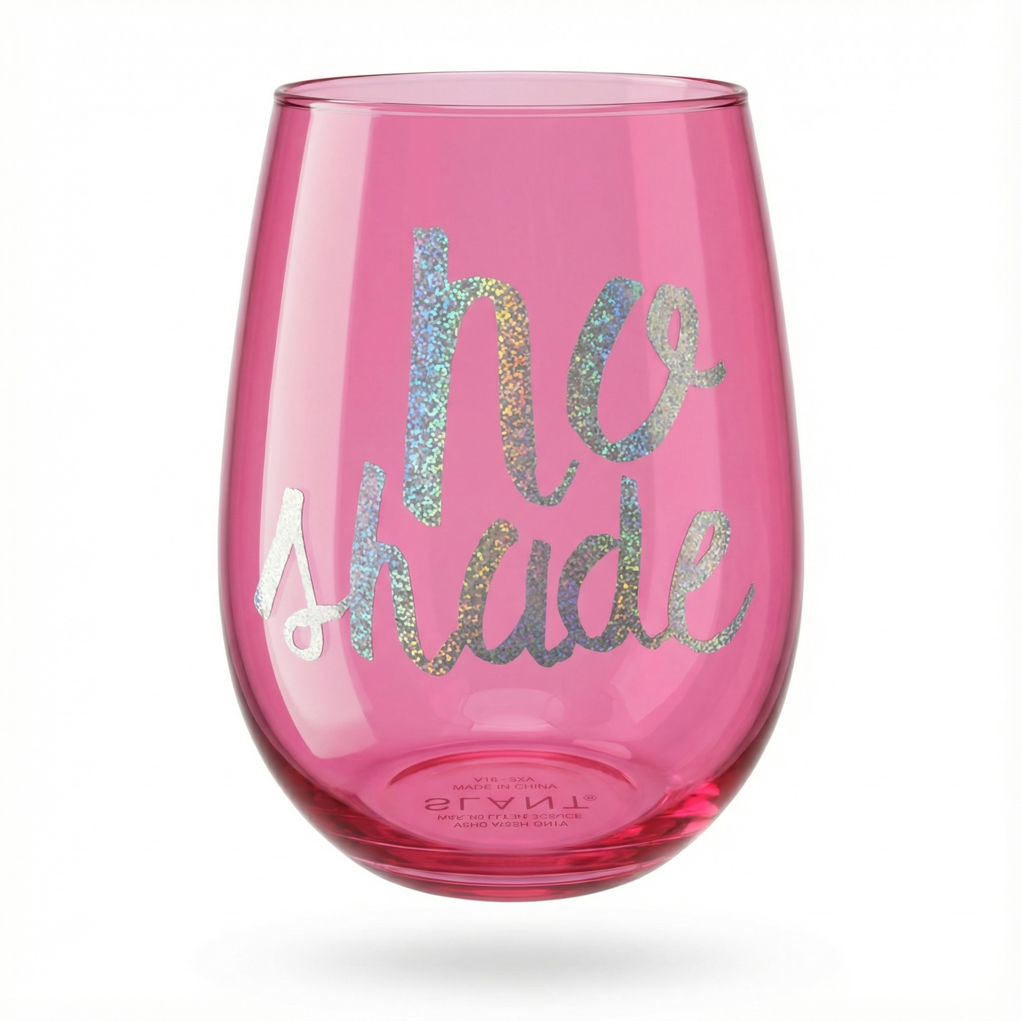 No Shade Jumbo Stemless Wine Glass in Tinted Bright Pink | 30oz Holds a Full Bottle of Wine by The Bullish Store
