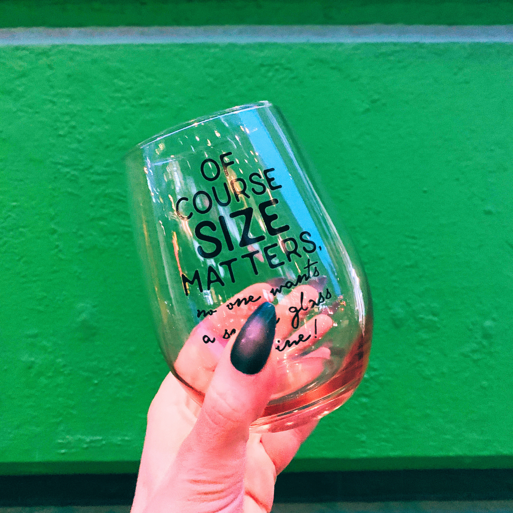Of Course Size Matters Stemless Wine Glass in Peachy Tan Ombre | 20oz by The Bullish Store