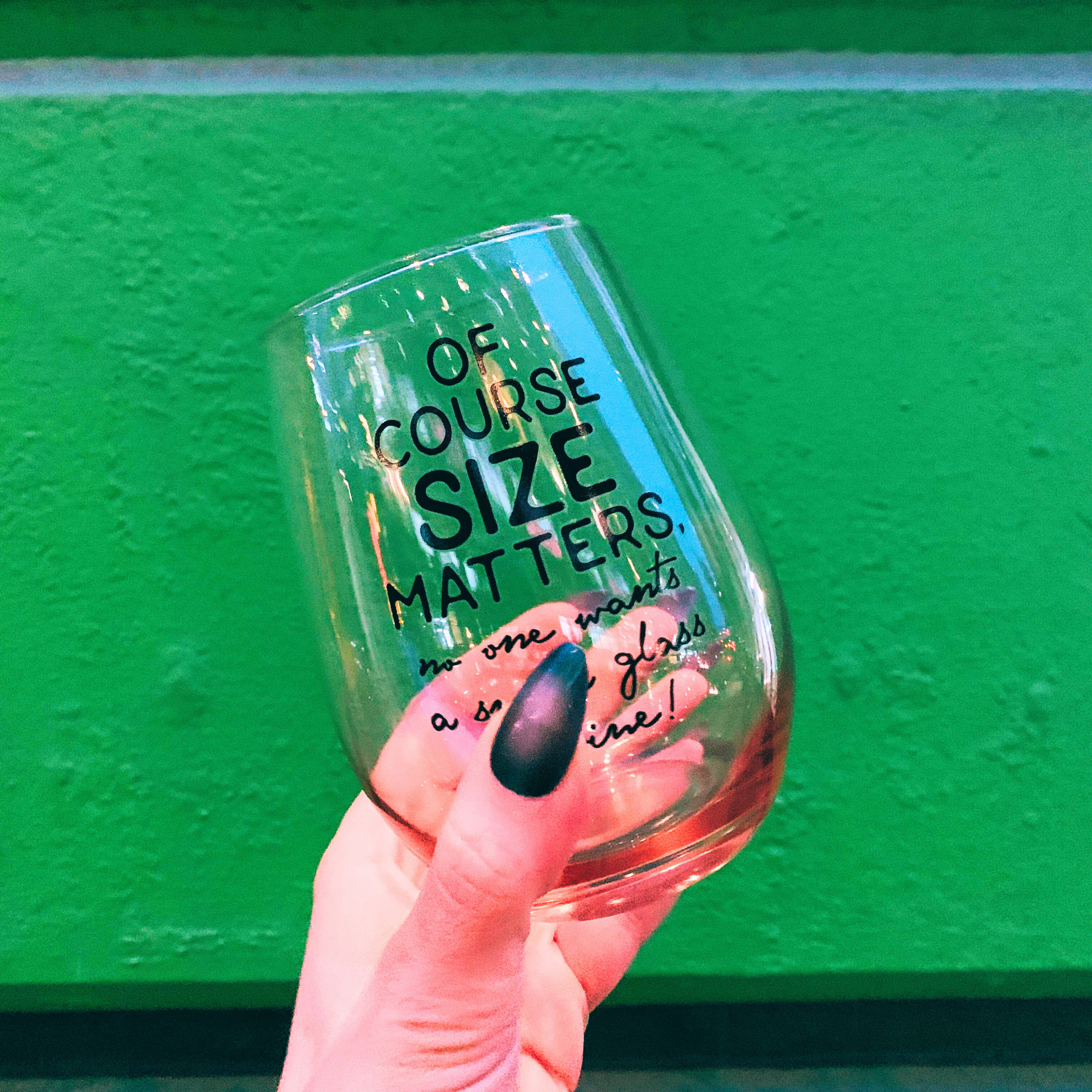 Of Course Size Matters Stemless Wine Glass in Peachy Tan Ombre | 20oz by The Bullish Store