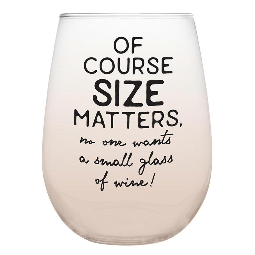 Of Course Size Matters Stemless Wine Glass in Peachy Tan Ombre | 20oz by The Bullish Store
