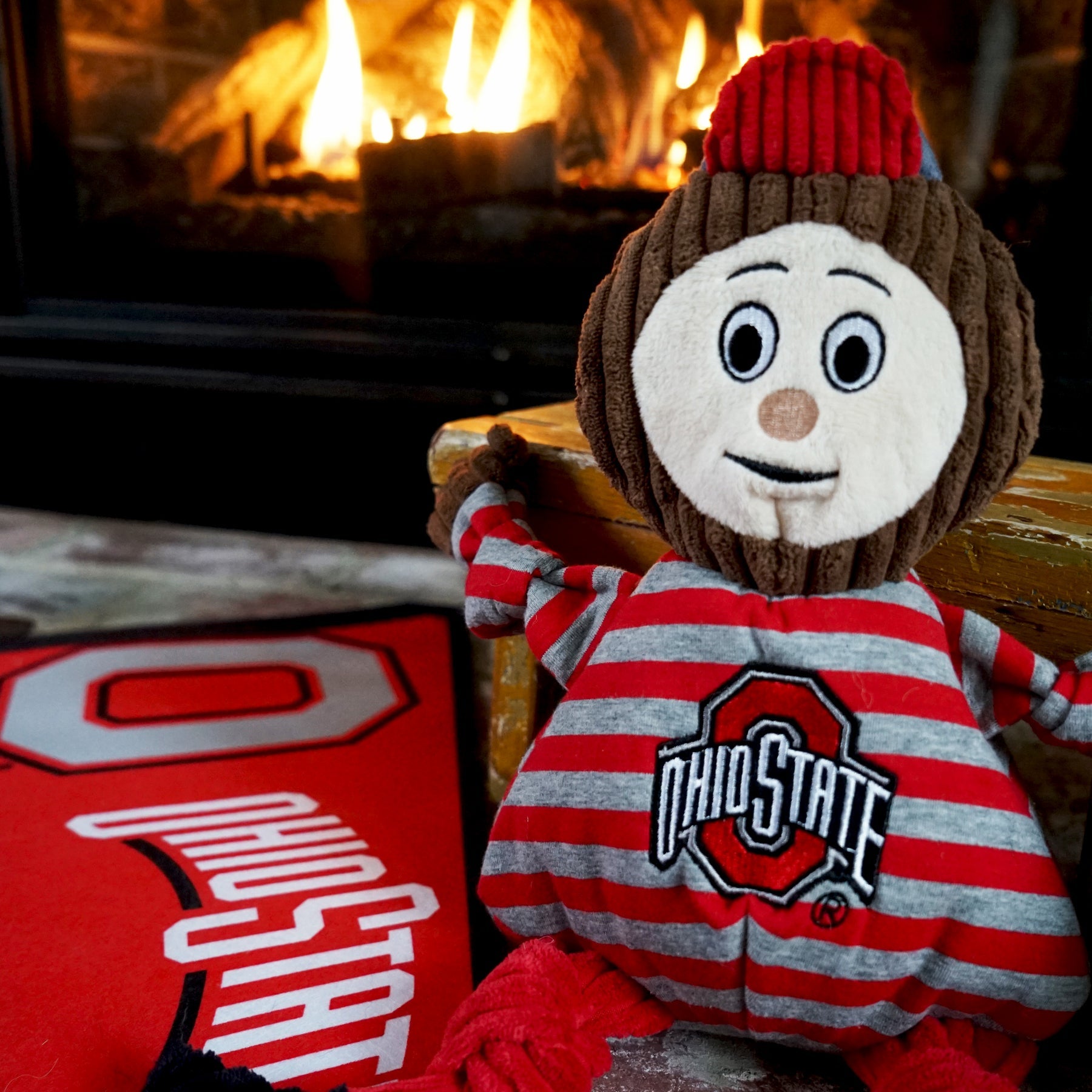 NCAA Ohio State University, Brutus the Buckeye Knottie® Plush Dog Toy by HuggleHounds