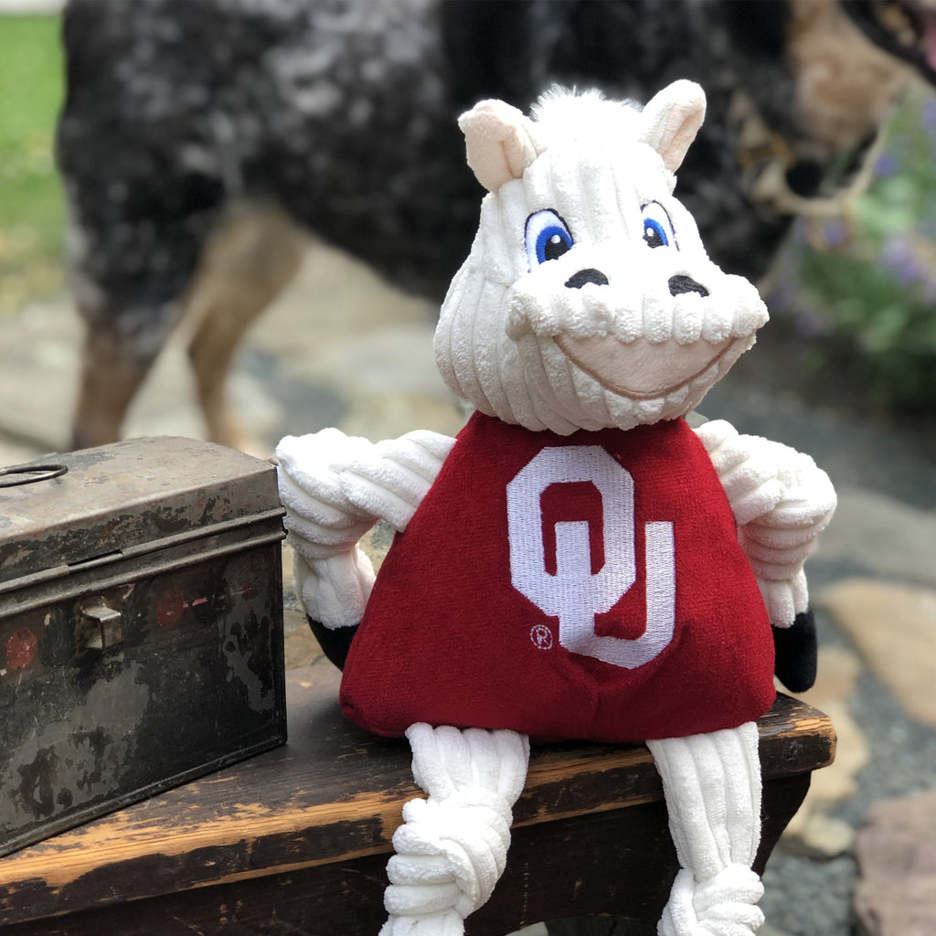 NCAA University of Oklahoma, Sooner Knottie® Plush Dog Toy by HuggleHounds