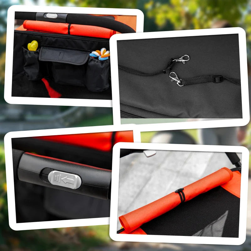 One-Click Foldable Stroller for Large Medium Small Dogs, Pet, Cats with Storage by Furr Baby Gifts