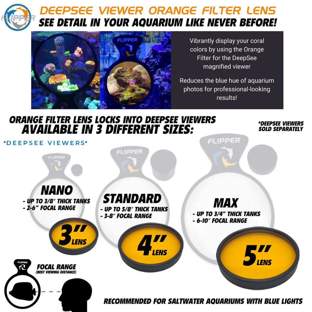 DeepSee Viewer Black - Orange Filter by Flipper Aquarium Products