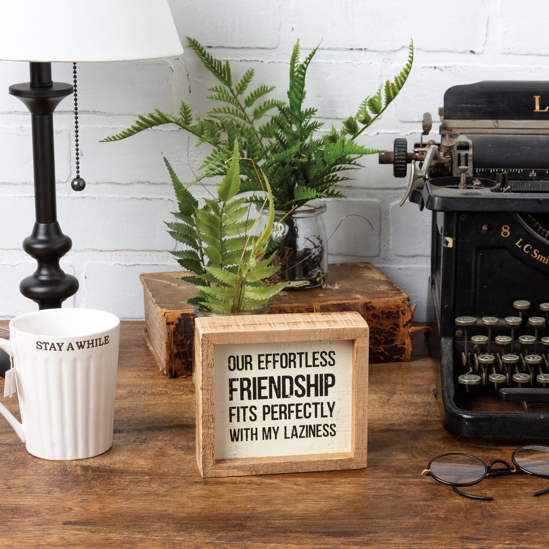 Our Effortless Friendship Fits Perfectly Wooden Inset Box Sign | Best Friend Gift by The Bullish Store