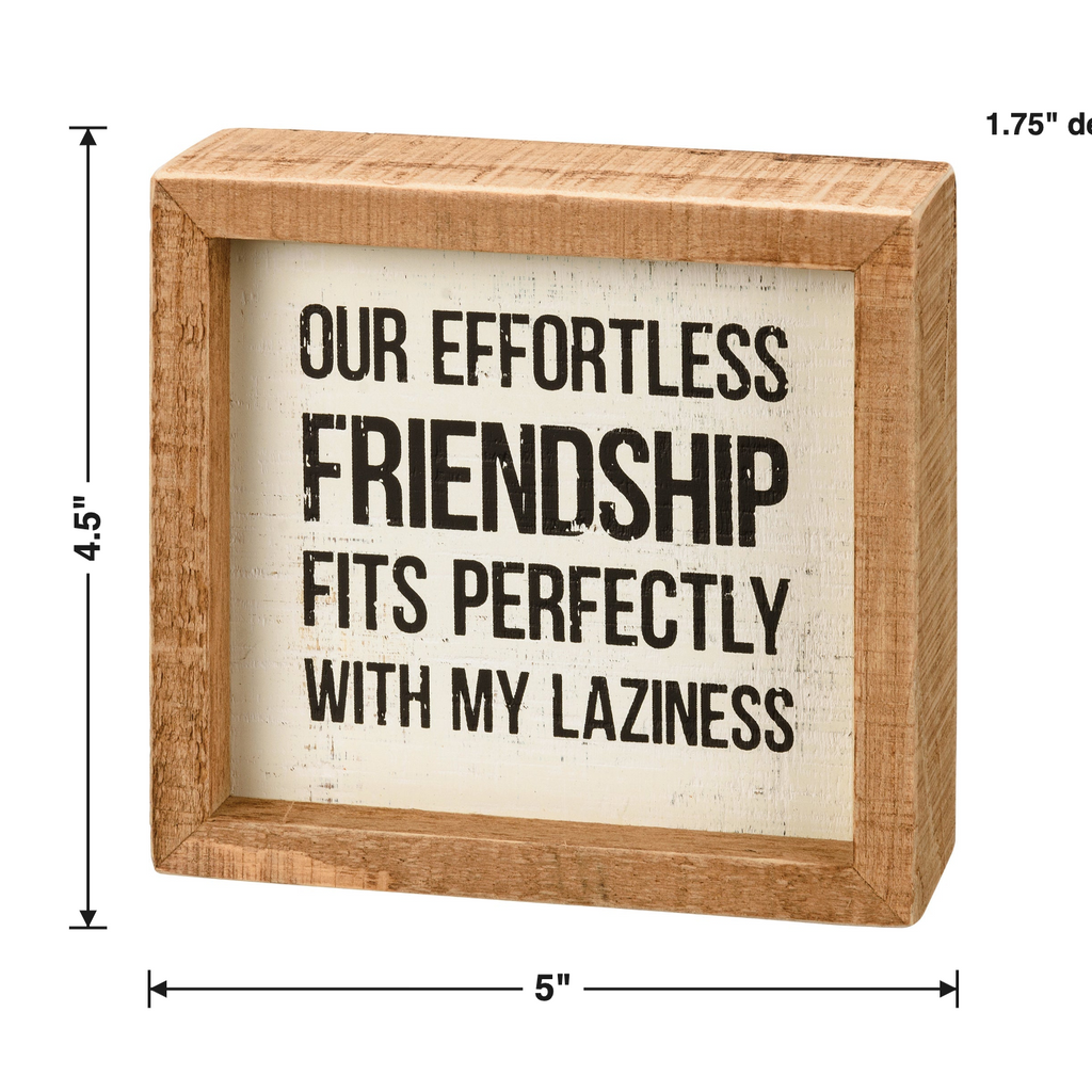 Our Effortless Friendship Fits Perfectly Wooden Inset Box Sign | Best Friend Gift by The Bullish Store