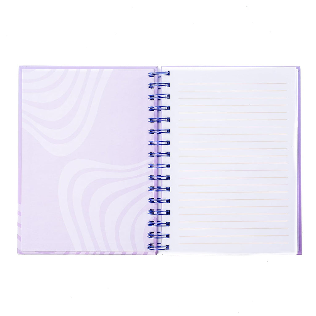 Overthinker Spiral Bound Notebook | Reflective Cover Journal | Retro Violet by The Bullish Store