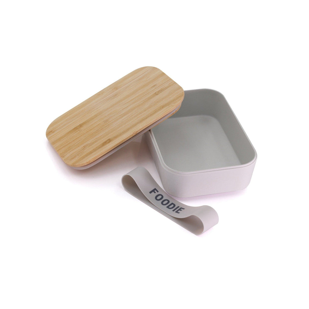 Pack of 3 Foodie Bamboo Lunch Box in Gray | Eco-Friendly and Sustainable | 7.5" x 5" x 2" by The Bullish Store