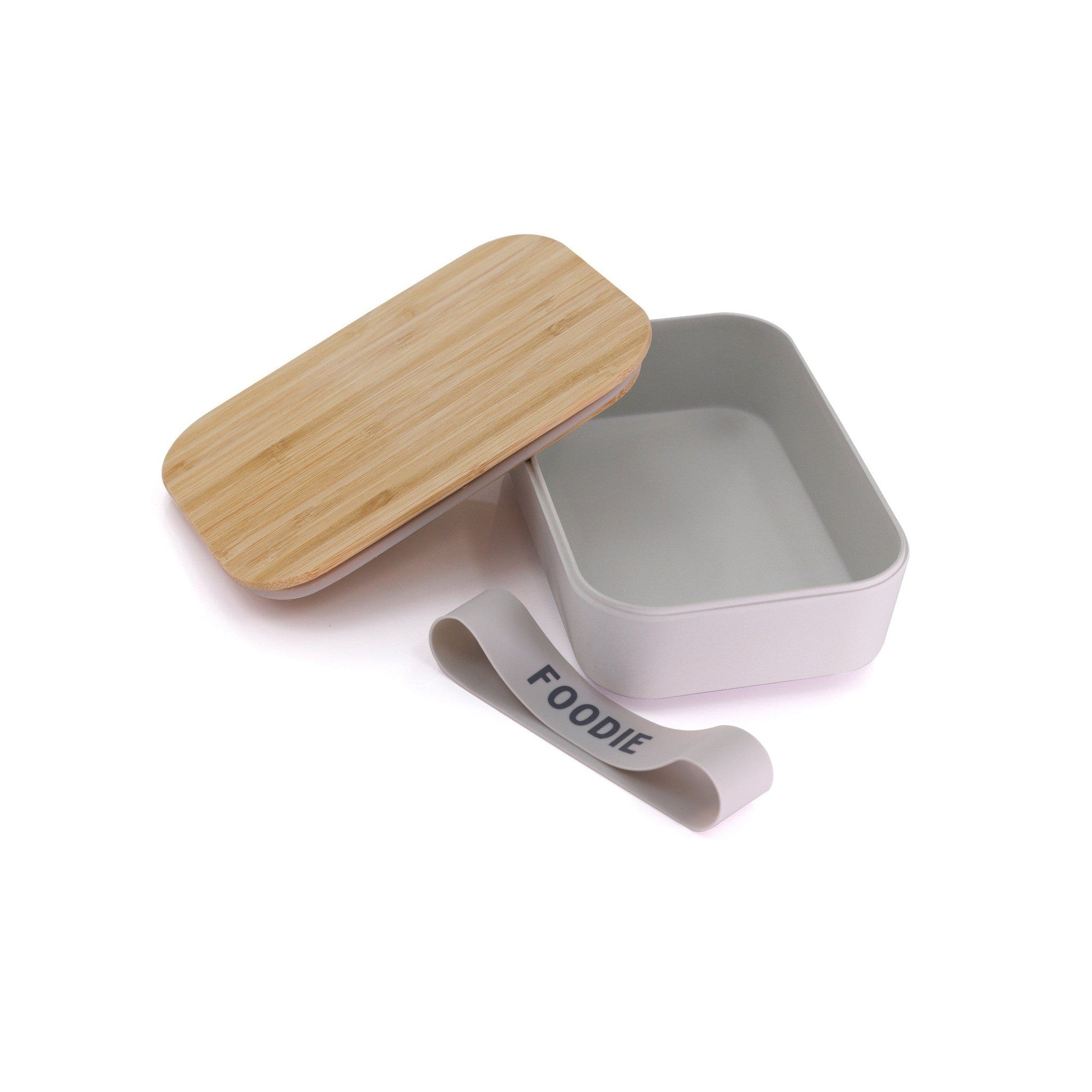 Pack of 3 Foodie Bamboo Lunch Box in Gray | Eco-Friendly and Sustainable | 7.5" x 5" x 2" by The Bullish Store