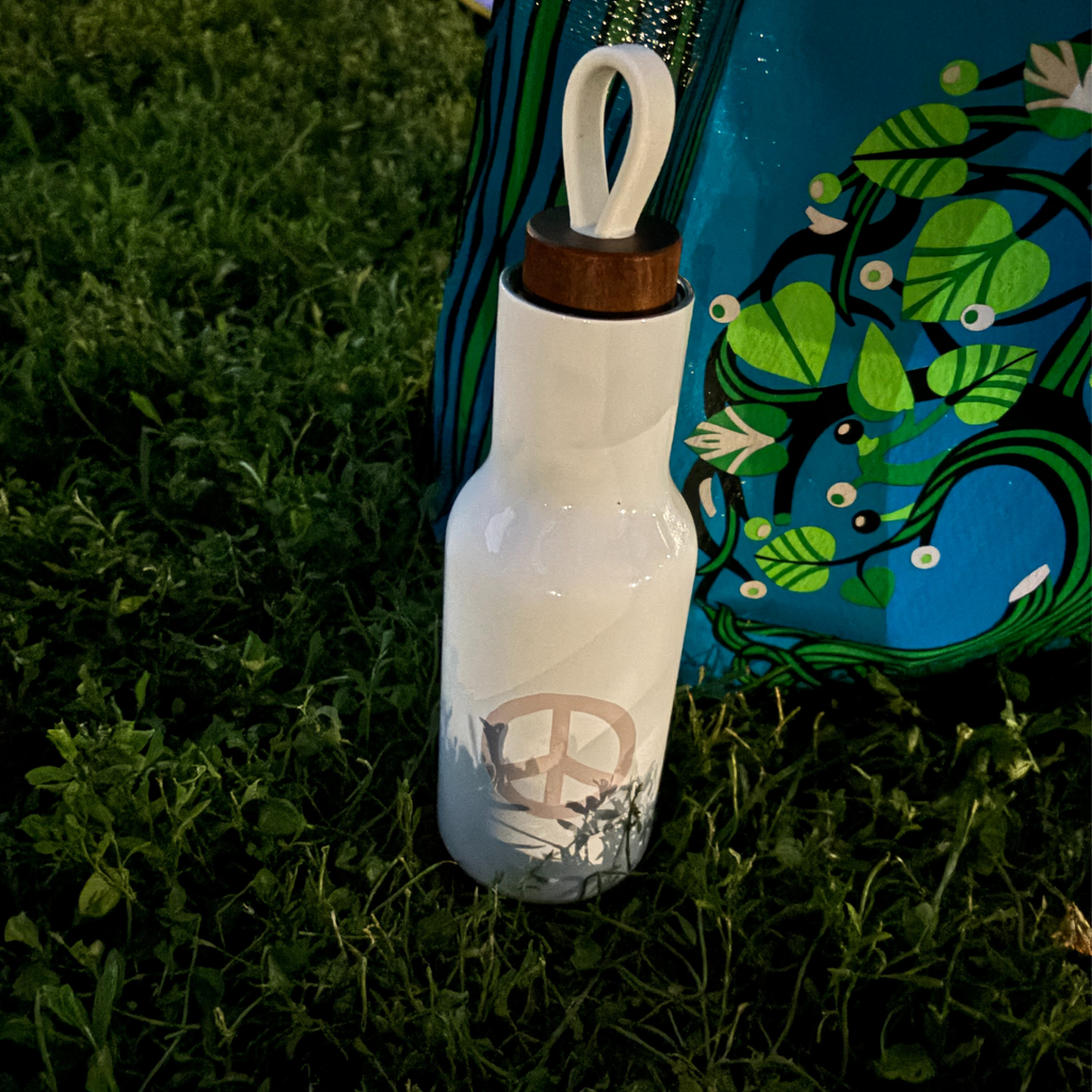 Peace Sign Stainless Steel Water Bottle | Insulated Water Canister | 20oz by The Bullish Store