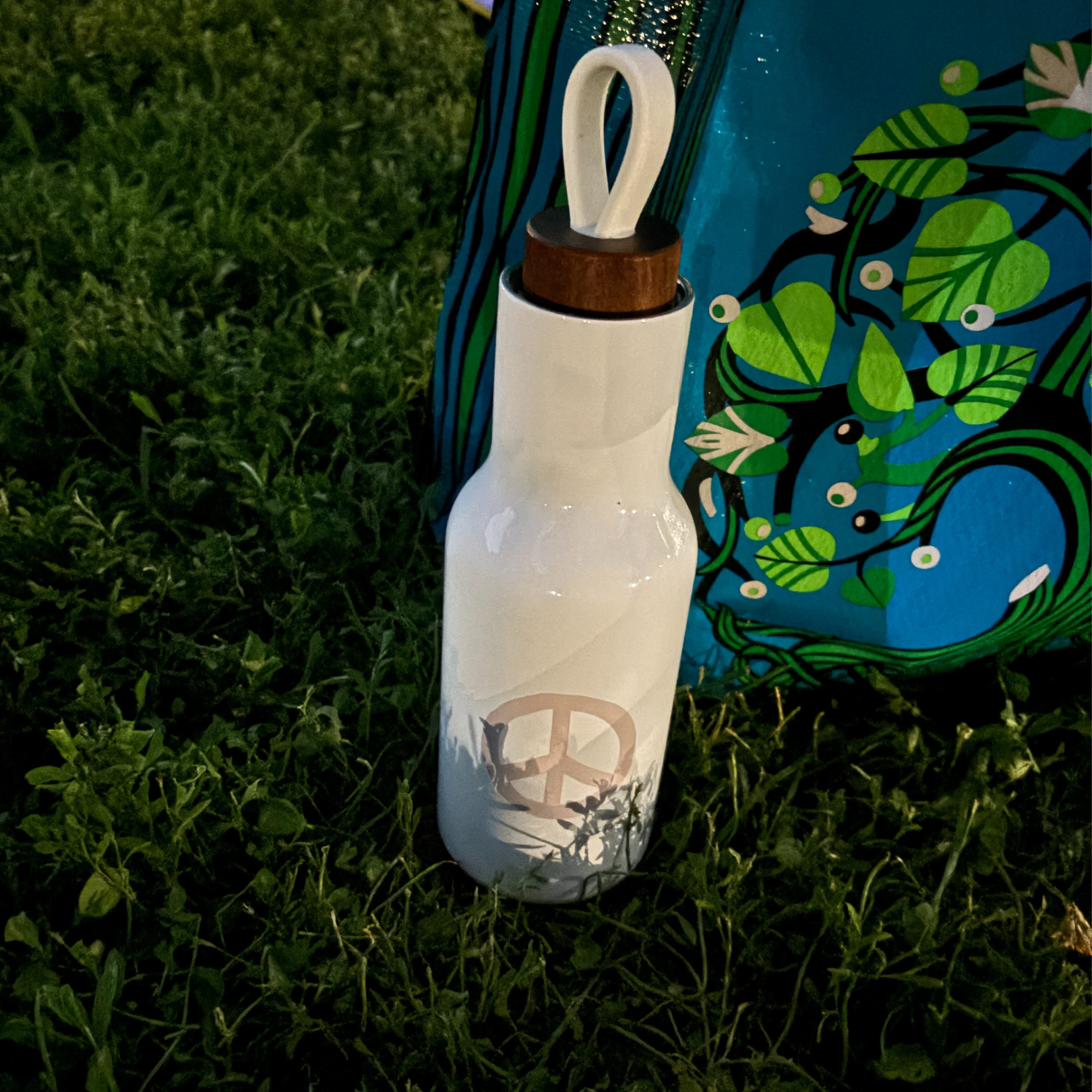 Peace Sign Stainless Steel Water Bottle | Insulated Water Canister | 20oz by The Bullish Store