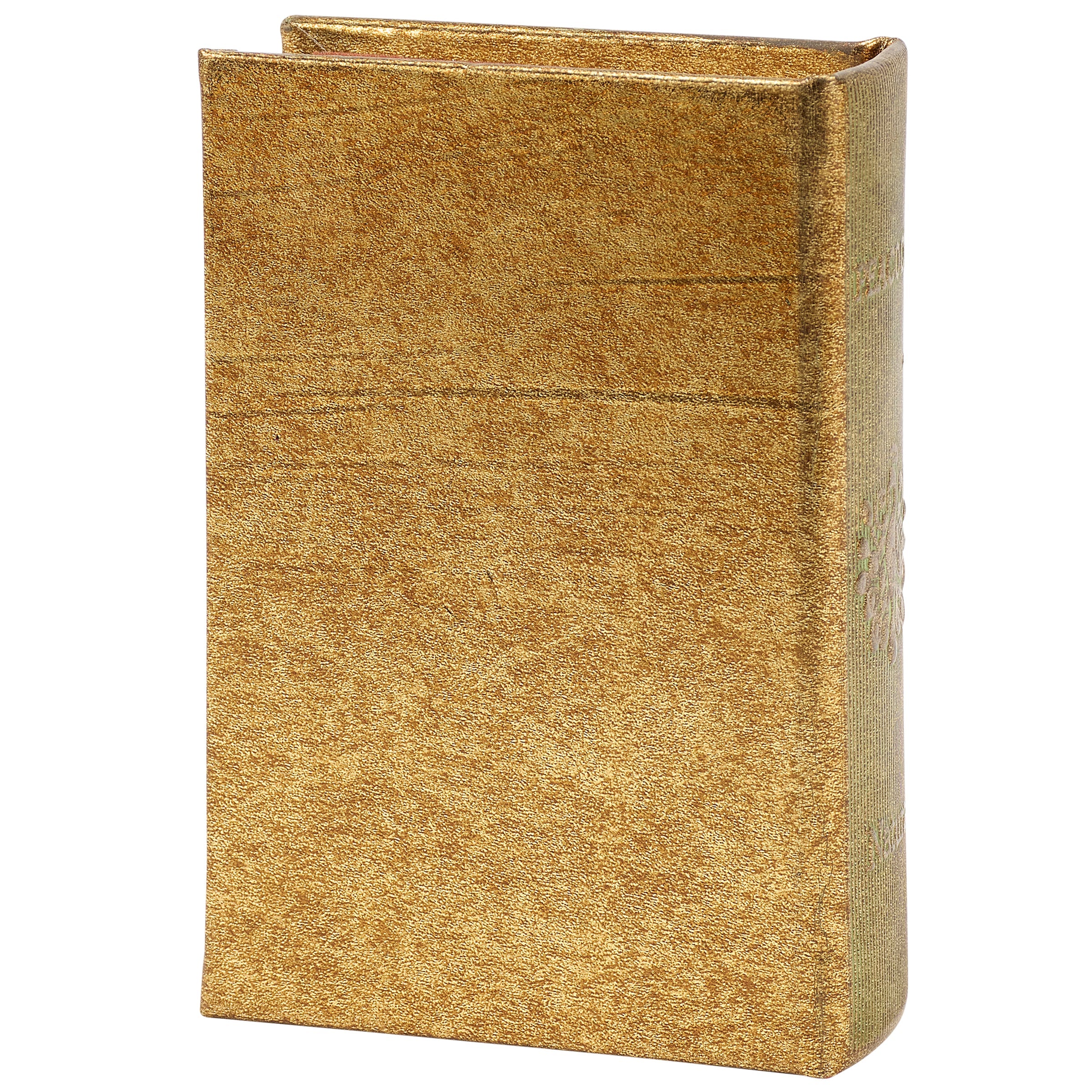 Peacock Metallic Gold Vintage Book Box | Faux Leather Wrap Book Shaped Storage Stash Trinket Box by The Bullish Store