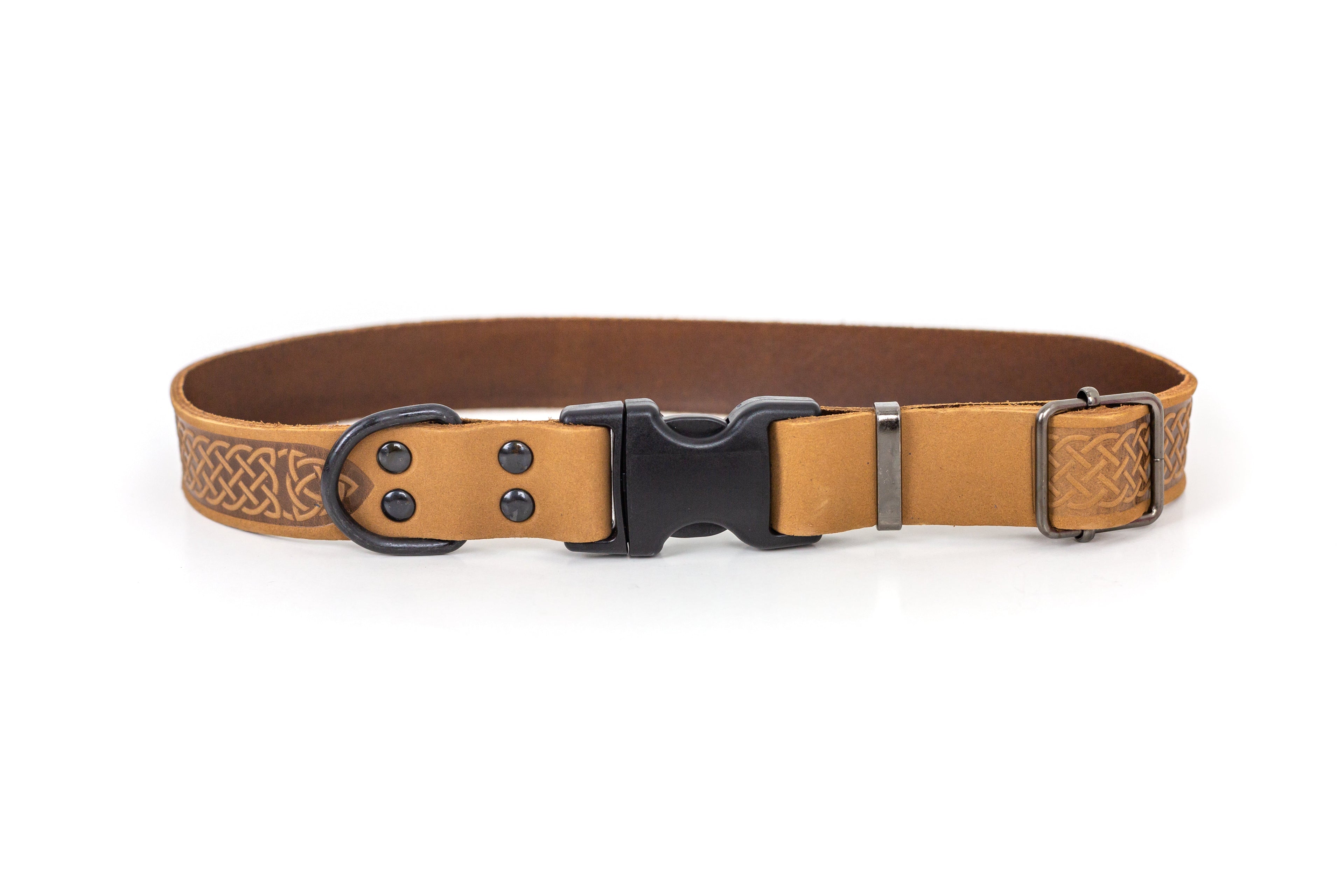 Celtic Sport Khaki Leather Dog Collar by Euro-Dog Collars and Leads