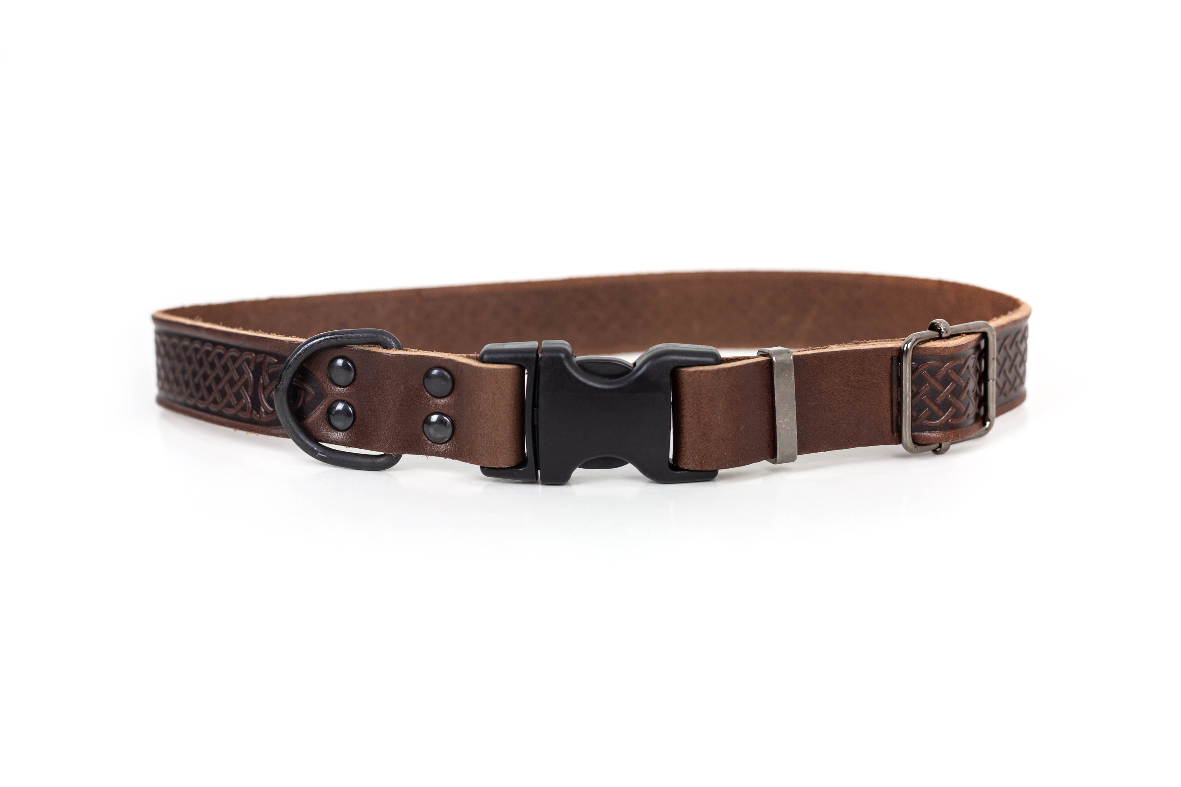 Celtic Sport Chocolate Leather Dog Collar by Euro-Dog Collars and Leads