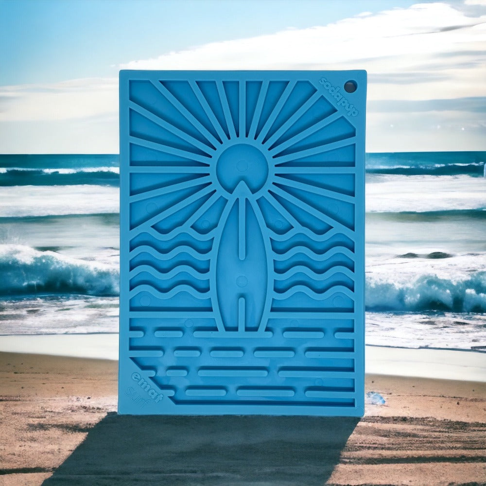 Surf's Up eMat - Small Lickmat for Dogs and Cats | Beach-Themed Design | SodaPup by SodaPup/True Dogs, LLC