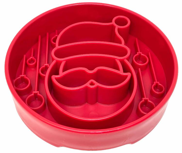 Santa Christmas eBowl Deep Slow Feeder Dog Bowl for Enrichment | USA Made by SodaPup/True Dogs, LLC