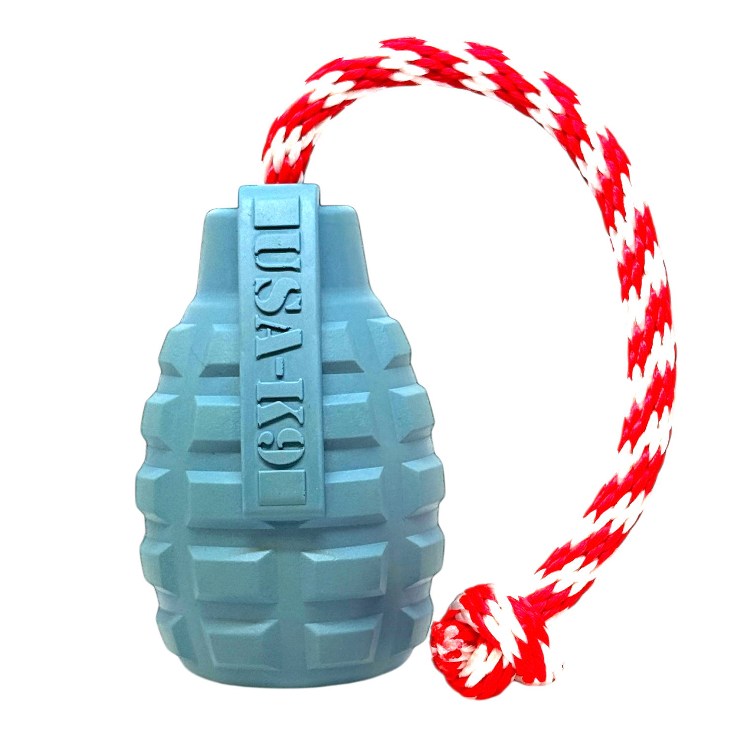 USA-K9 Grenade Shaped Rubber Dog Toy - Chew, Treat Dispenser & Tug Toy | USA by SodaPup/True Dogs, LLC