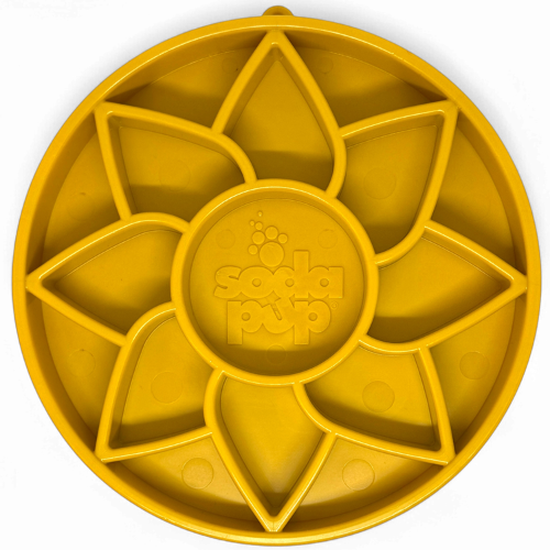 Sunflower eTray Shallow Slow Feeder Dog Bowl for Enrichment | USA Made by SodaPup/True Dogs, LLC