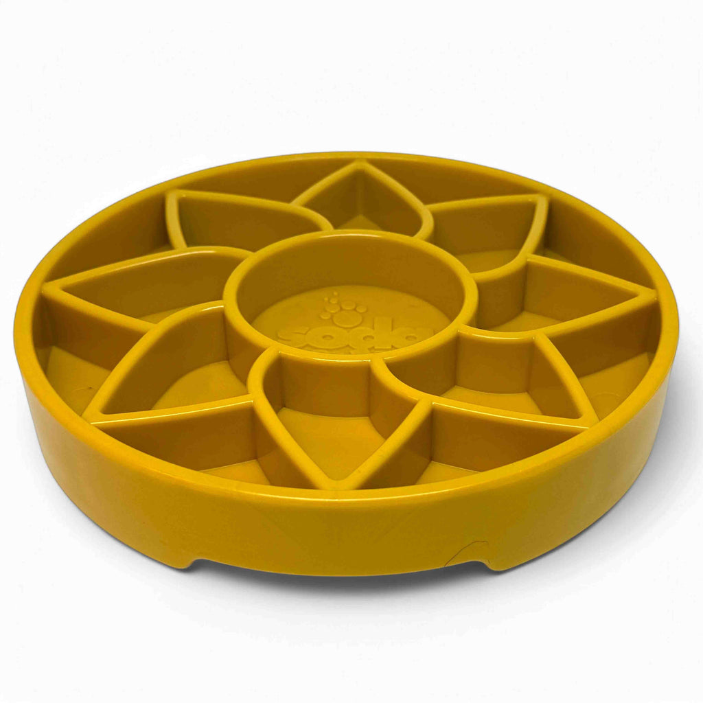 Sunflower eTray Shallow Slow Feeder Dog Bowl for Enrichment | USA Made by SodaPup/True Dogs, LLC