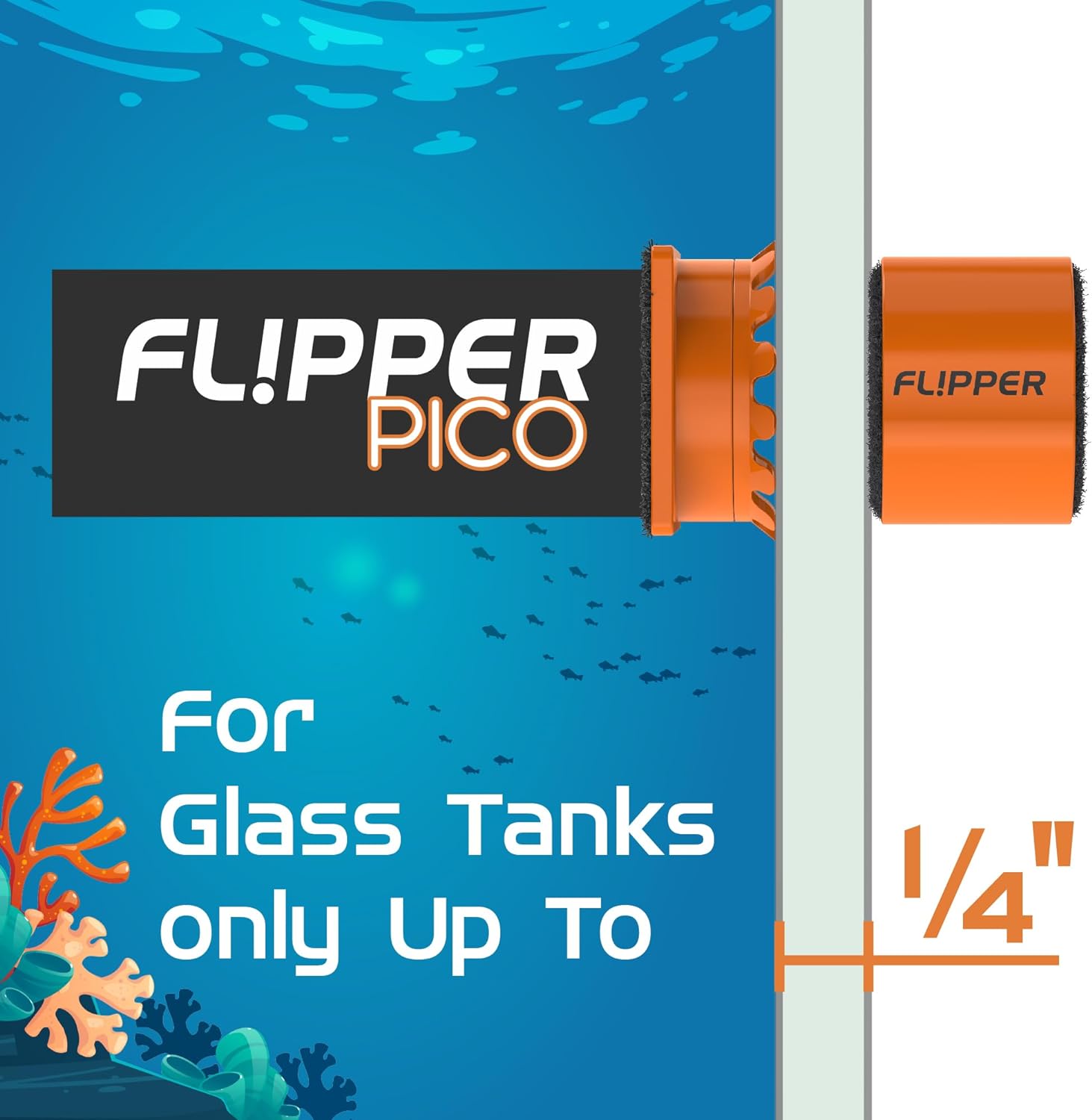 Flipper Pico 2-in-1 Magnetic Aquarium Cleaner Magnet by Flipper Aquarium Products