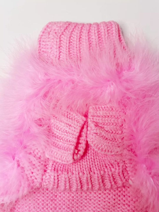 Haute Couture Feathered Luxury Pet Sweater by Furr Baby Gifts