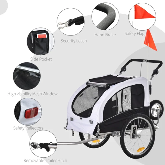 Elite II 2-In-1 Pet Dog Bike Trailer and Stroller by Furr Baby Gifts