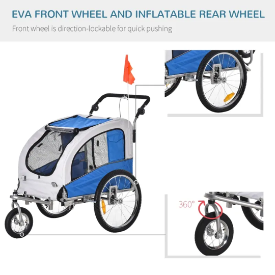 Elite II 2-In-1 Pet Dog Bike Trailer and Stroller by Furr Baby Gifts