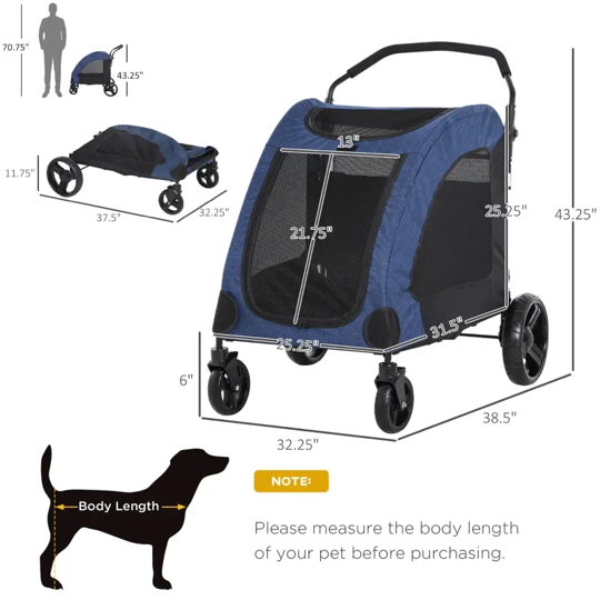 Foldable Pet Stroller with Storage Pocket by Furr Baby Gifts