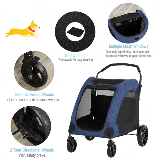 Foldable Pet Stroller with Storage Pocket by Furr Baby Gifts