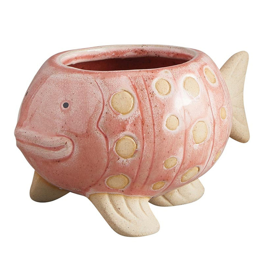 Pink Fish Mini Planter Pot | Tropical Shaped Fish Pot | 5" x 3" by The Bullish Store