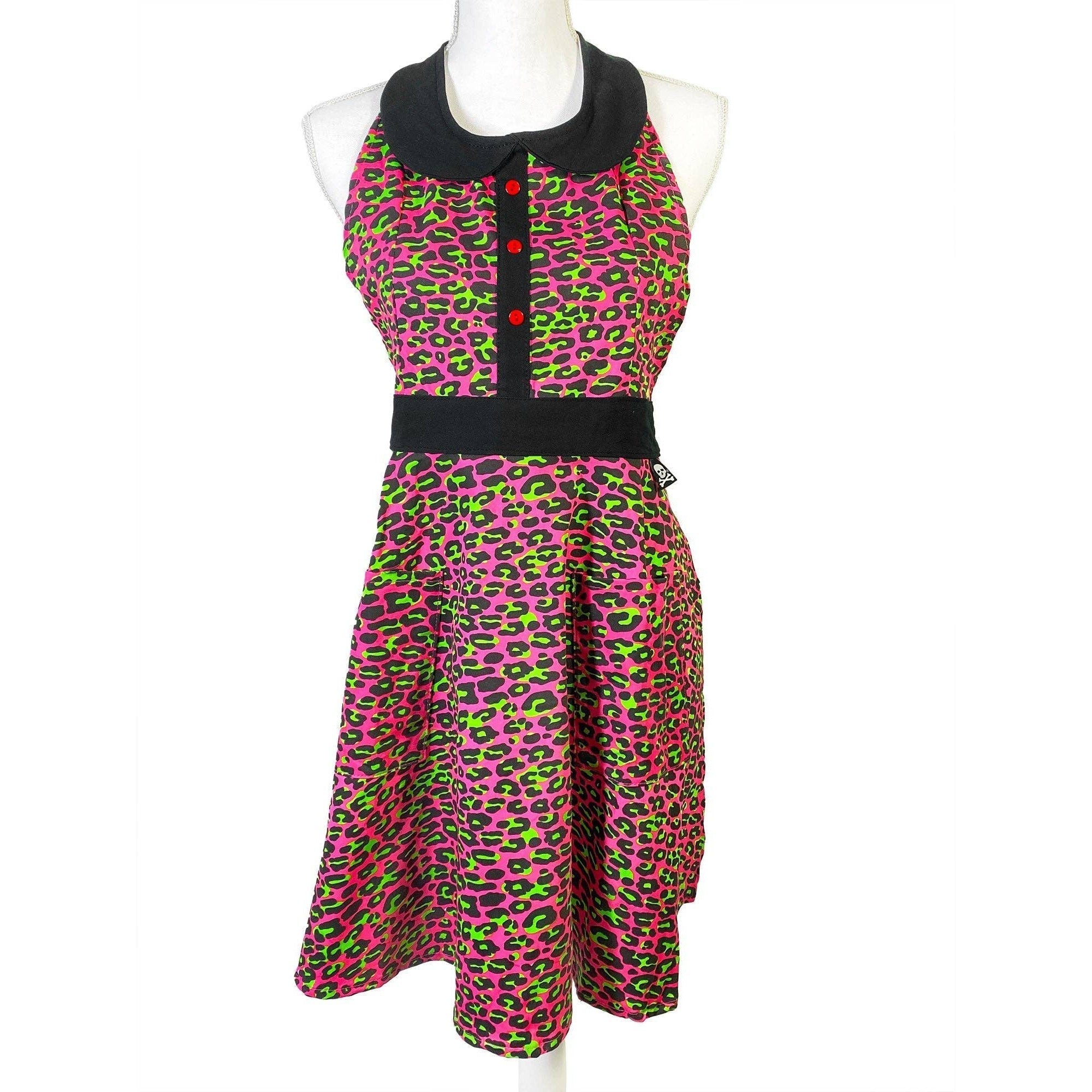 Pink Leopard Apron | Cooking Baking Cotton Kitchen Tools Essentials | Gift for Her by The Bullish Store