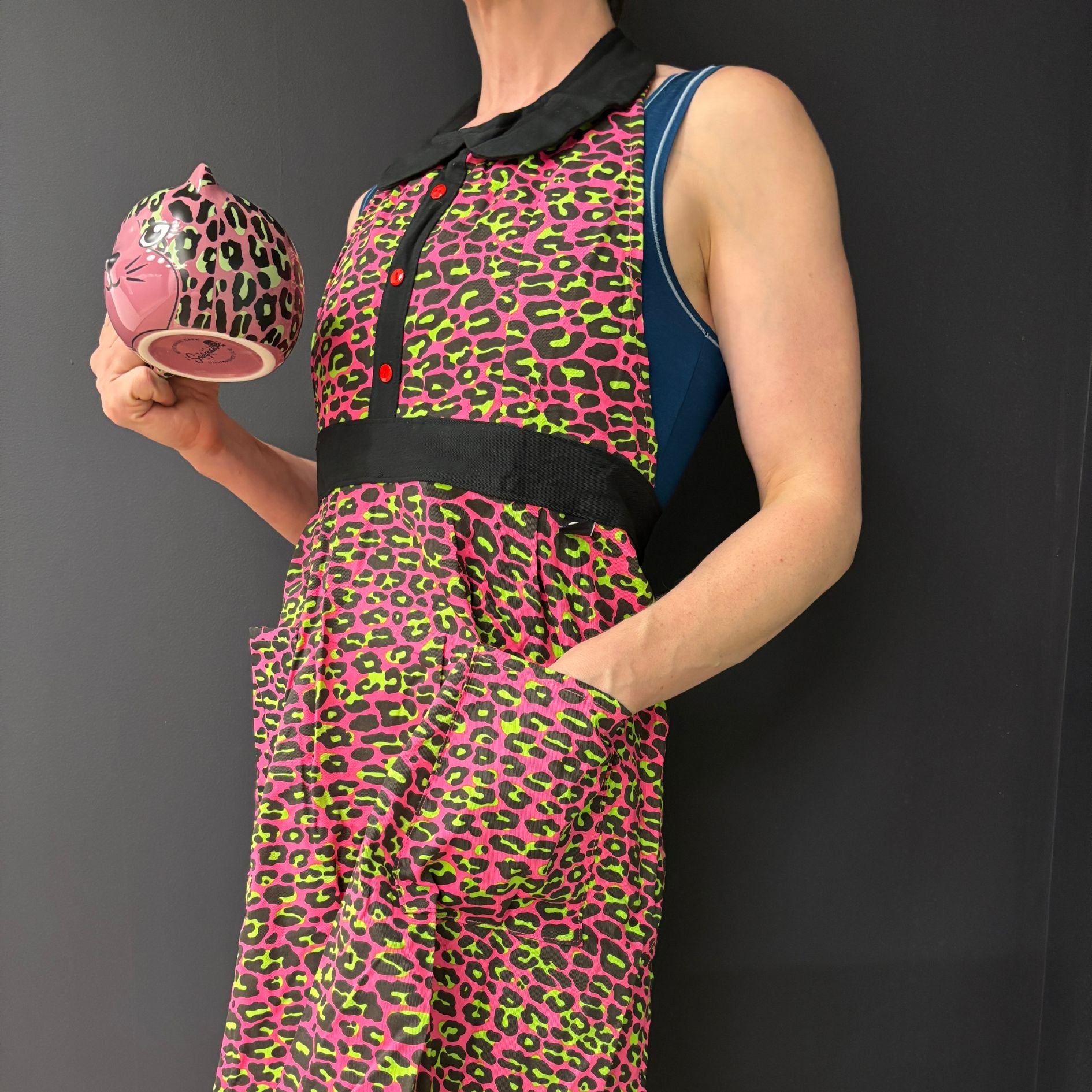Pink Leopard Apron | Cooking Baking Cotton Kitchen Tools Essentials | Gift for Her by The Bullish Store