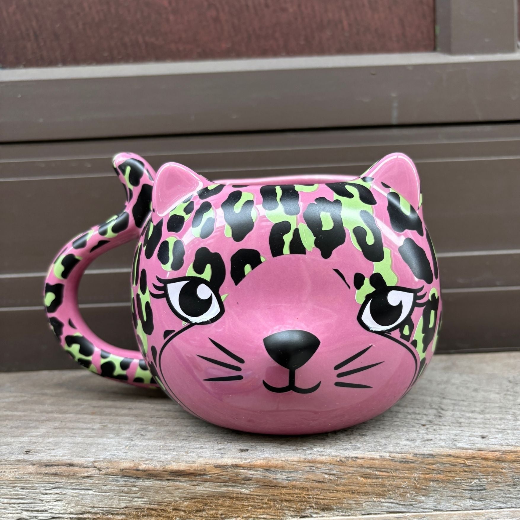 Pink Leopard Cat Mug | Cute Ceramic Coffee Tea Cup | Gift for Her by The Bullish Store